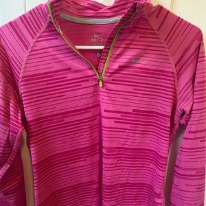 Pink Nike quarter zip pullover sweatshirt